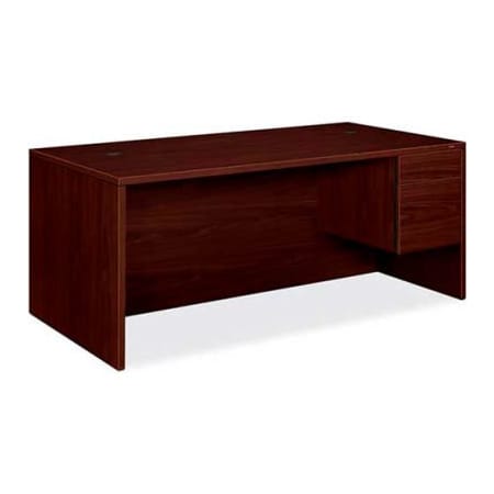 Hon HON Wood Desk - Single Right Pedestal - 72" - Mahogany - 10500 Series HON10585RNN